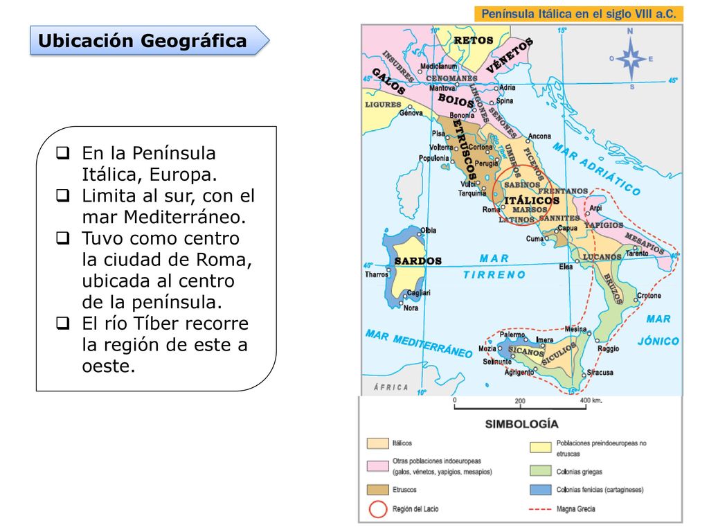 Ubicación Geográfica En la Península Itálica, Europa. Limita al sur, con el mar Mediterráneo.