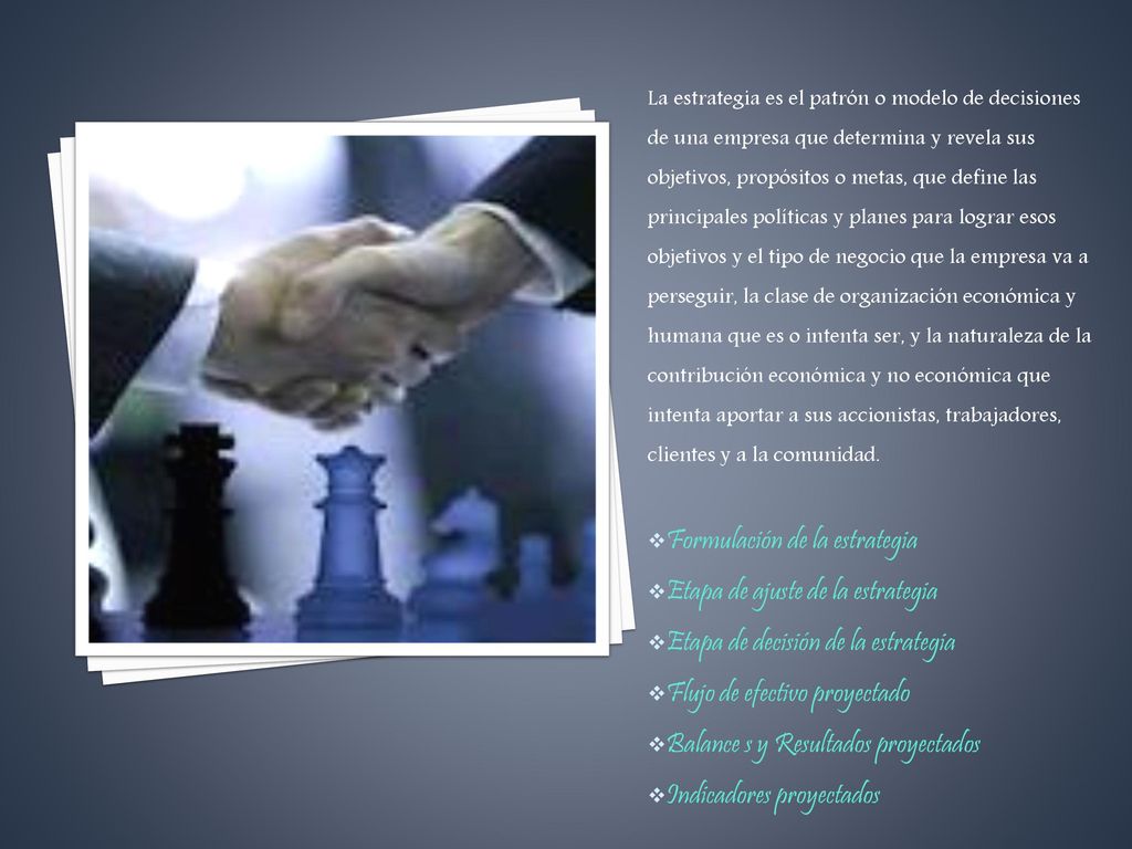 Formulación de la estrategia Etapa de ajuste de la estrategia