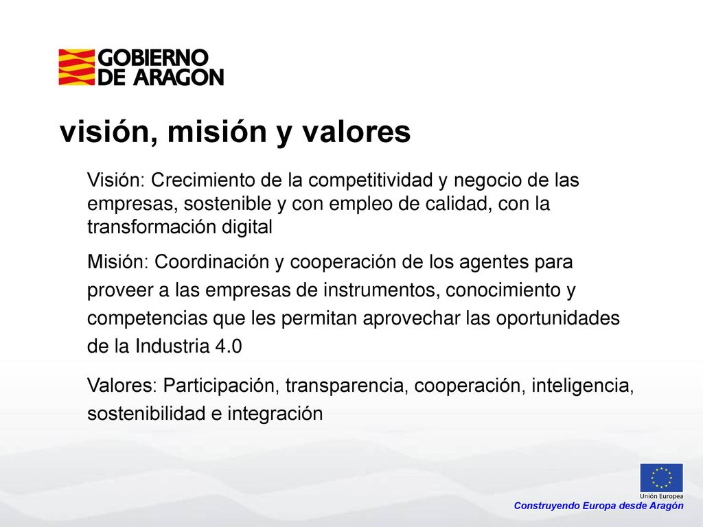 visión, misión y valores