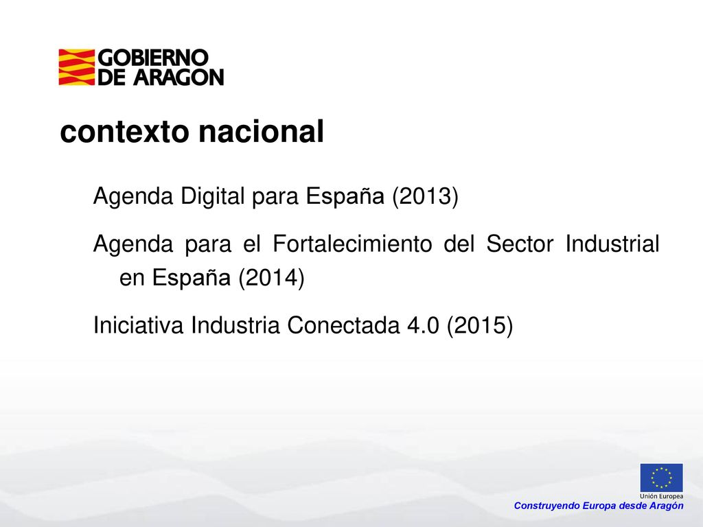 contexto nacional Agenda Digital para España (2013)