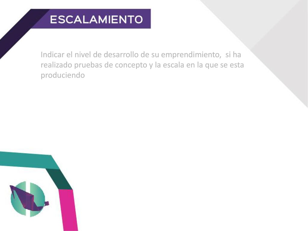 Indicar el nivel de desarrollo de su emprendimiento, si ha realizado pruebas de concepto y la escala en la que se esta produciendo