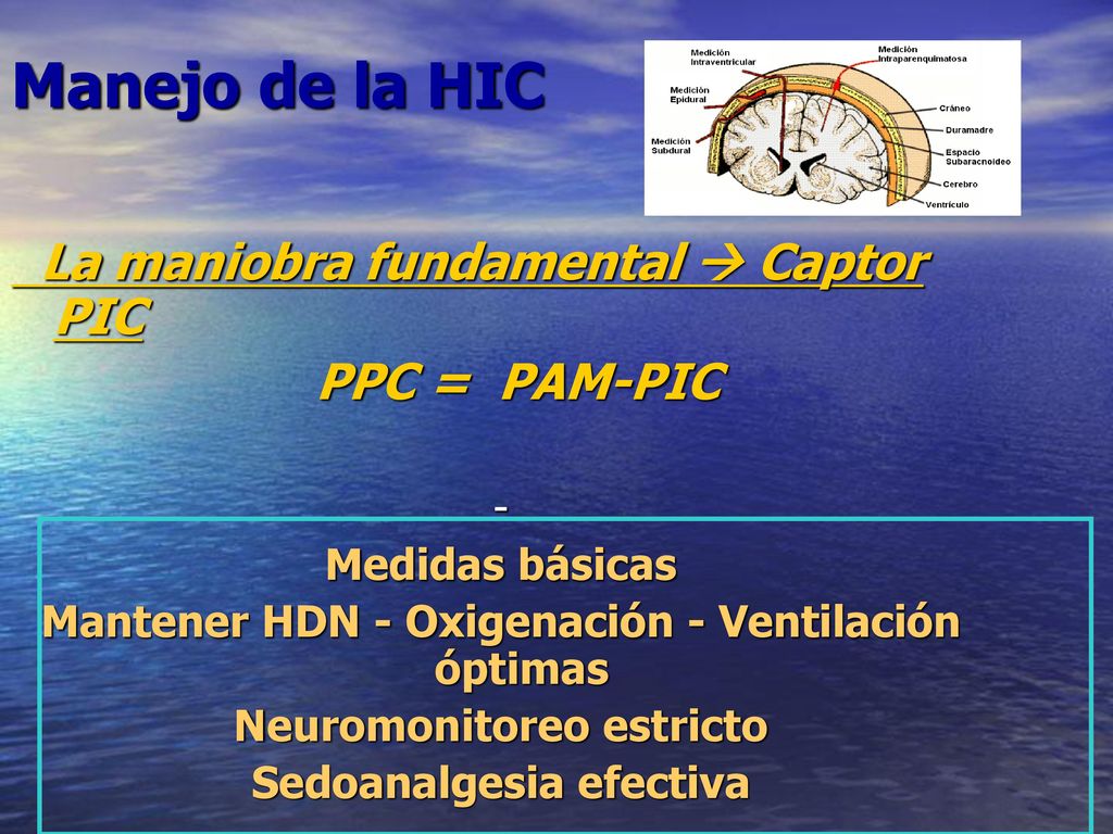 Manejo de la HIC La maniobra fundamental  Captor PIC PPC = PAM-PIC -