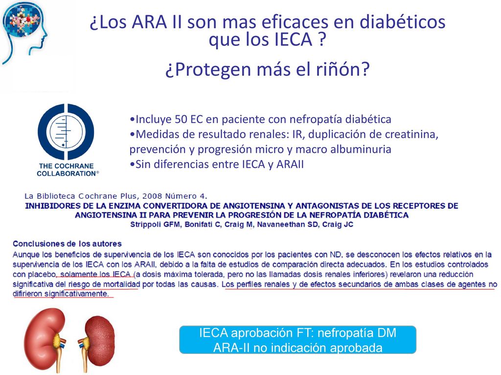 ¿Los ARA II son mas eficaces en diabéticos que los IECA