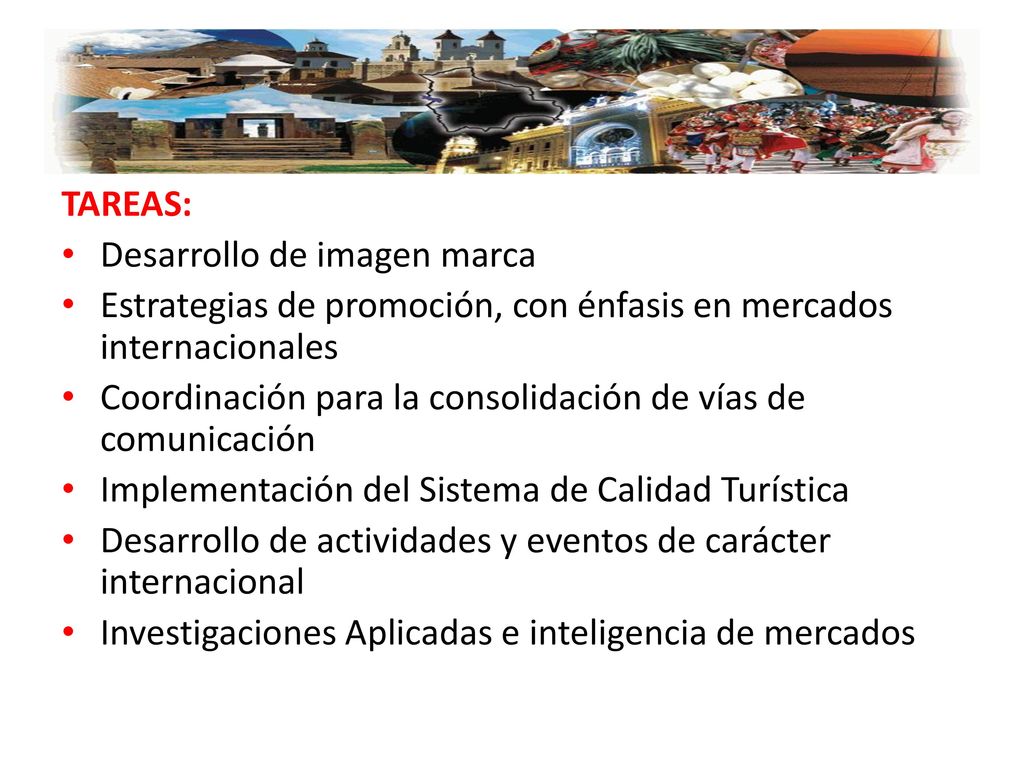 TAREAS: Desarrollo de imagen marca. Estrategias de promoción, con énfasis en mercados internacionales.