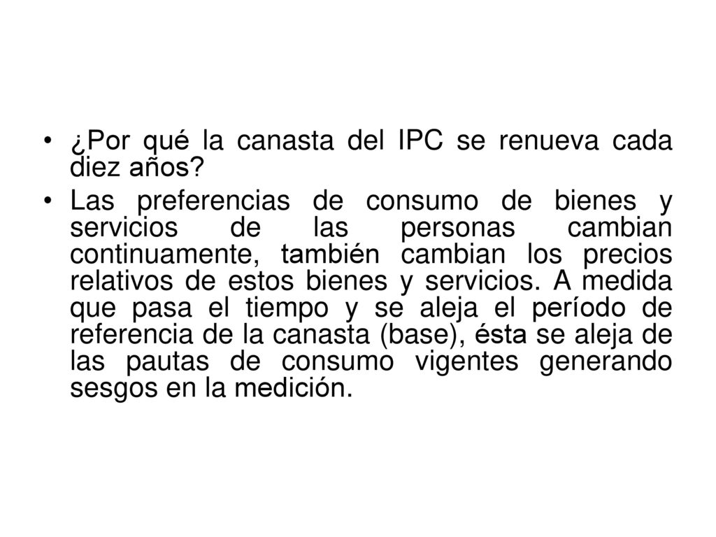¿Por qué la canasta del IPC se renueva cada diez años