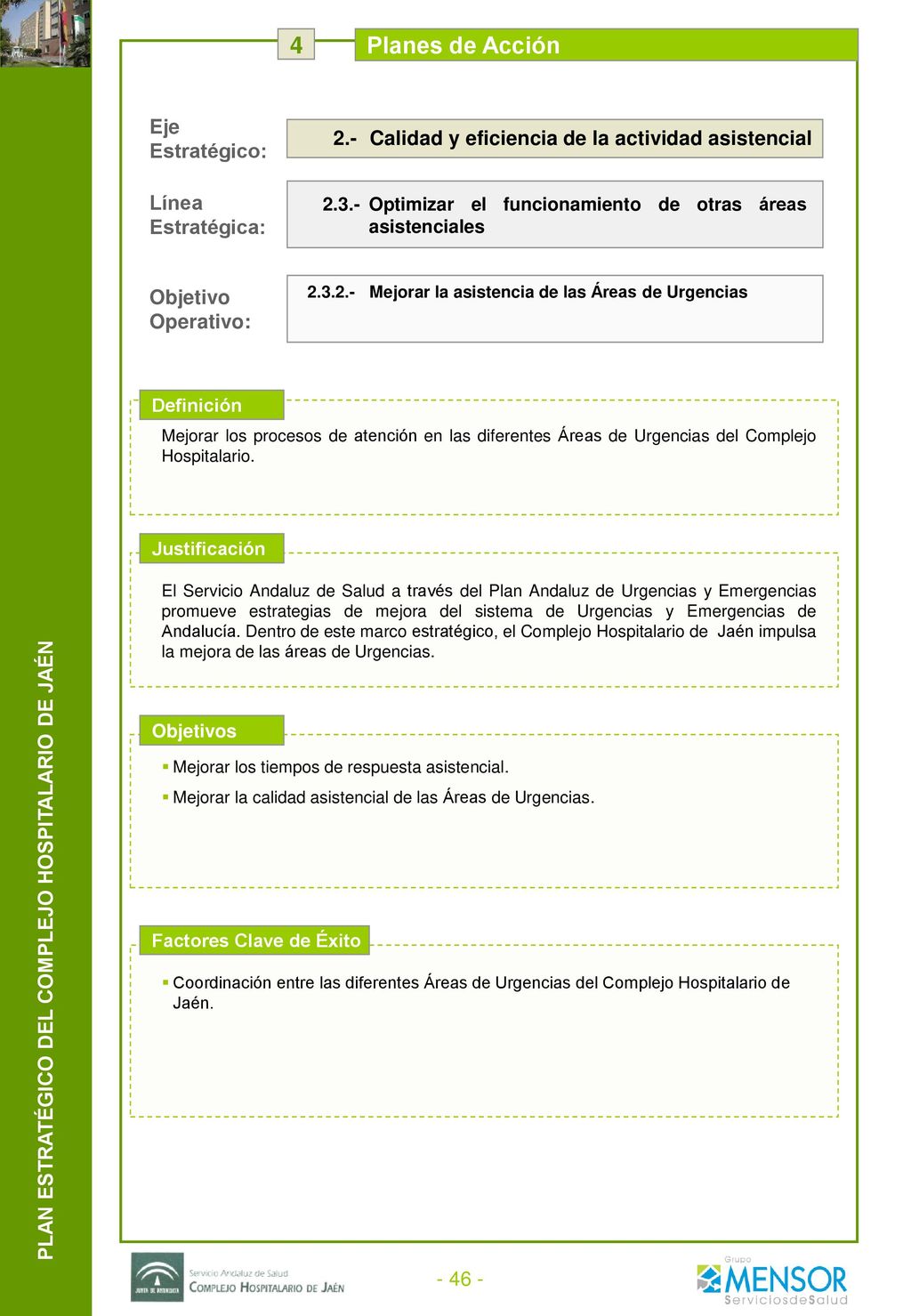 4 Planes de Acción Agentes Implicados Medidas Responsable Indicadores