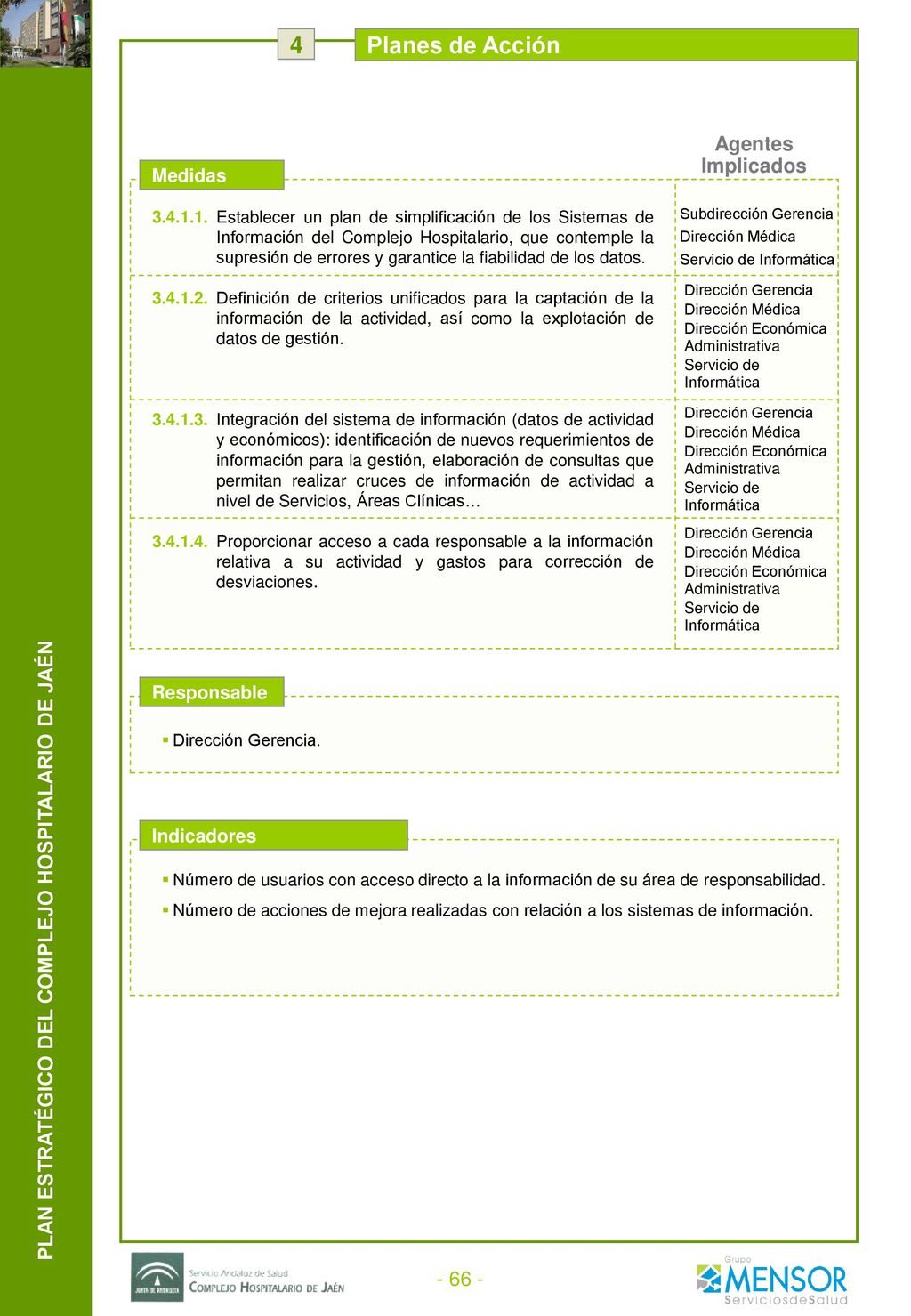 4 Planes de Acción Eje Estratégico: 4.- Hospital docente Línea