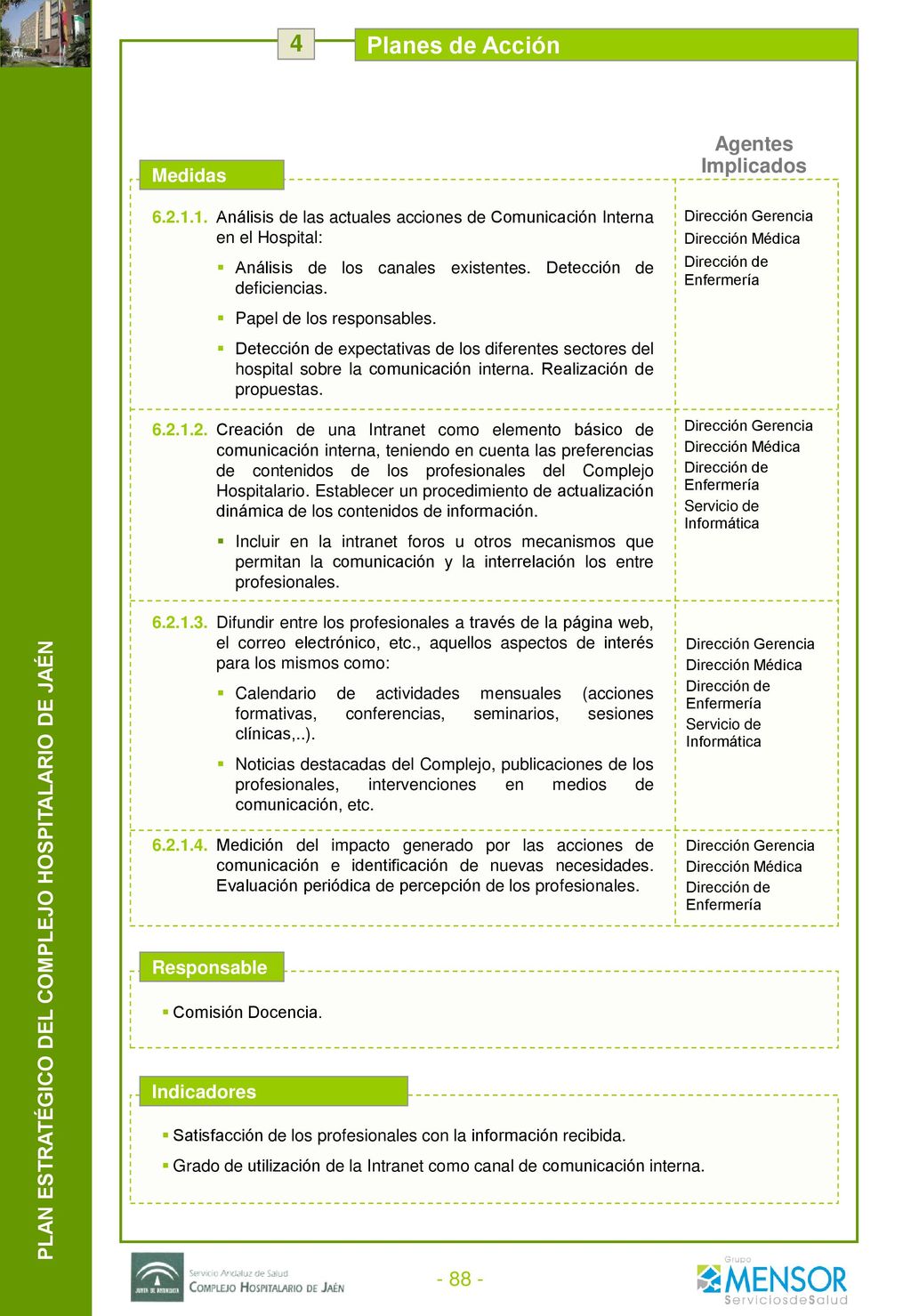 4 Planes de Acción Eje Estratégico: 6.- Desarrollo profesional Línea