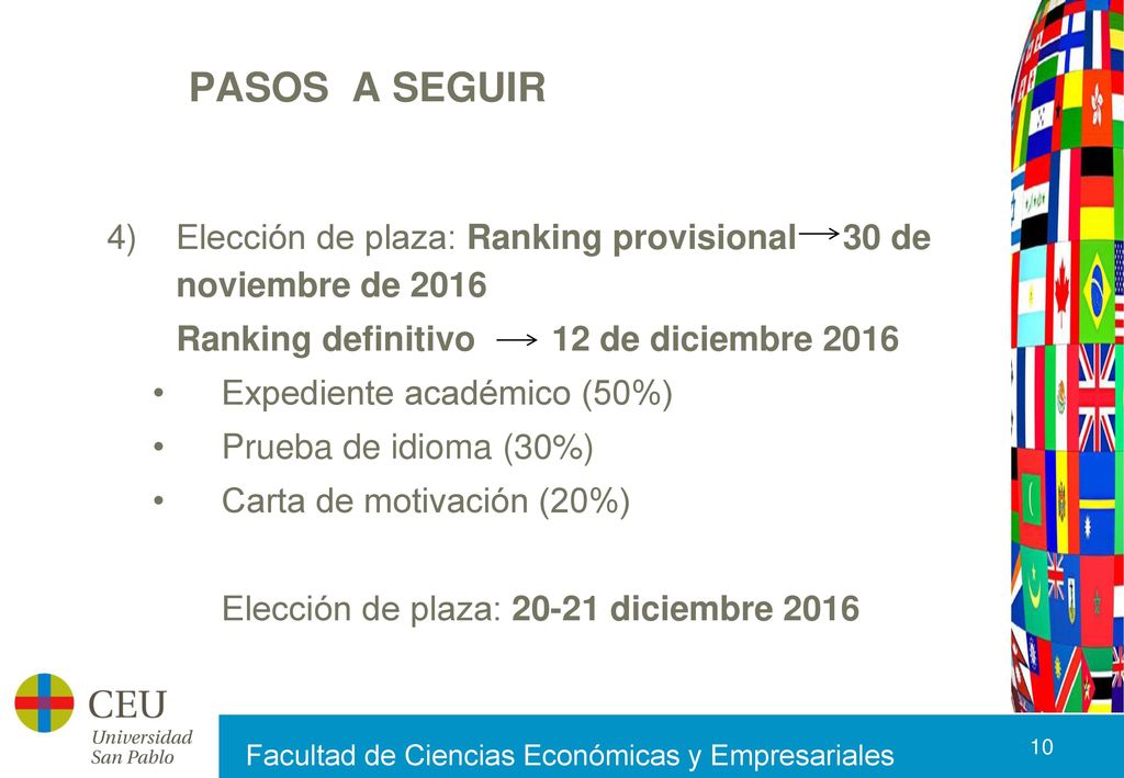 PASOS A SEGUIR Elección de plaza: Ranking provisional 30 de noviembre de Ranking definitivo 12 de diciembre
