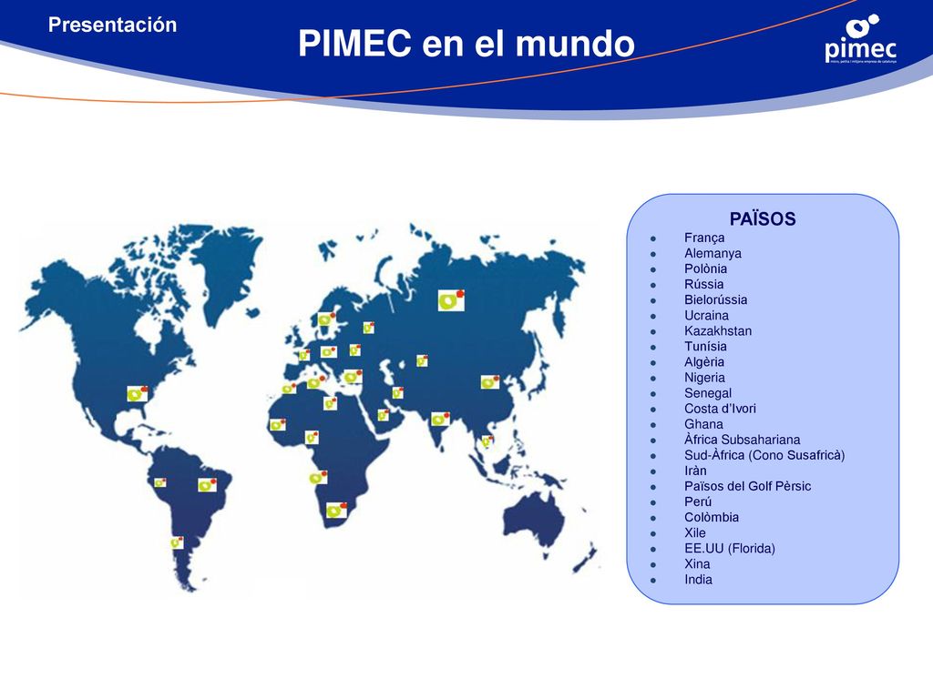 PIMEC en el mundo Presentación PAÏSOS França Alemanya Polònia Rússia
