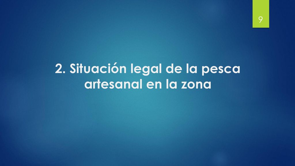 2. Situación legal de la pesca artesanal en la zona