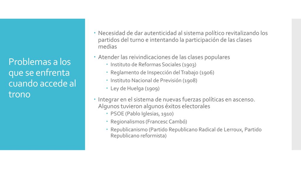 Problemas a los que se enfrenta cuando accede al trono