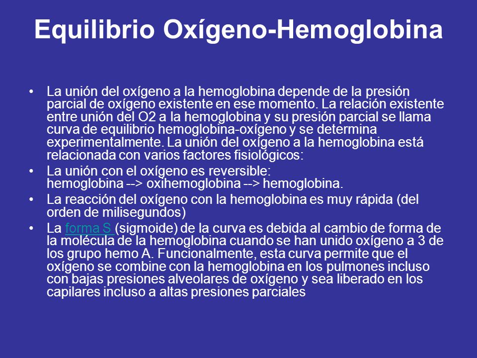Equilibrio Oxígeno-Hemoglobina