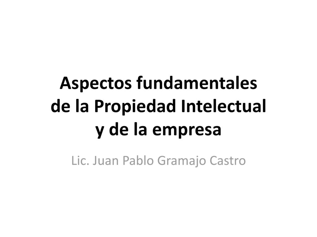 Aspectos fundamentales de la Propiedad Intelectual y de la empresa