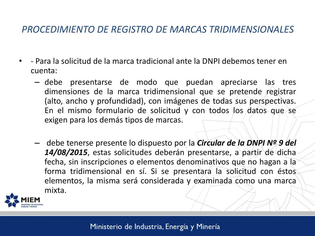 PROCEDIMIENTO DE REGISTRO DE MARCAS TRIDIMENSIONALES