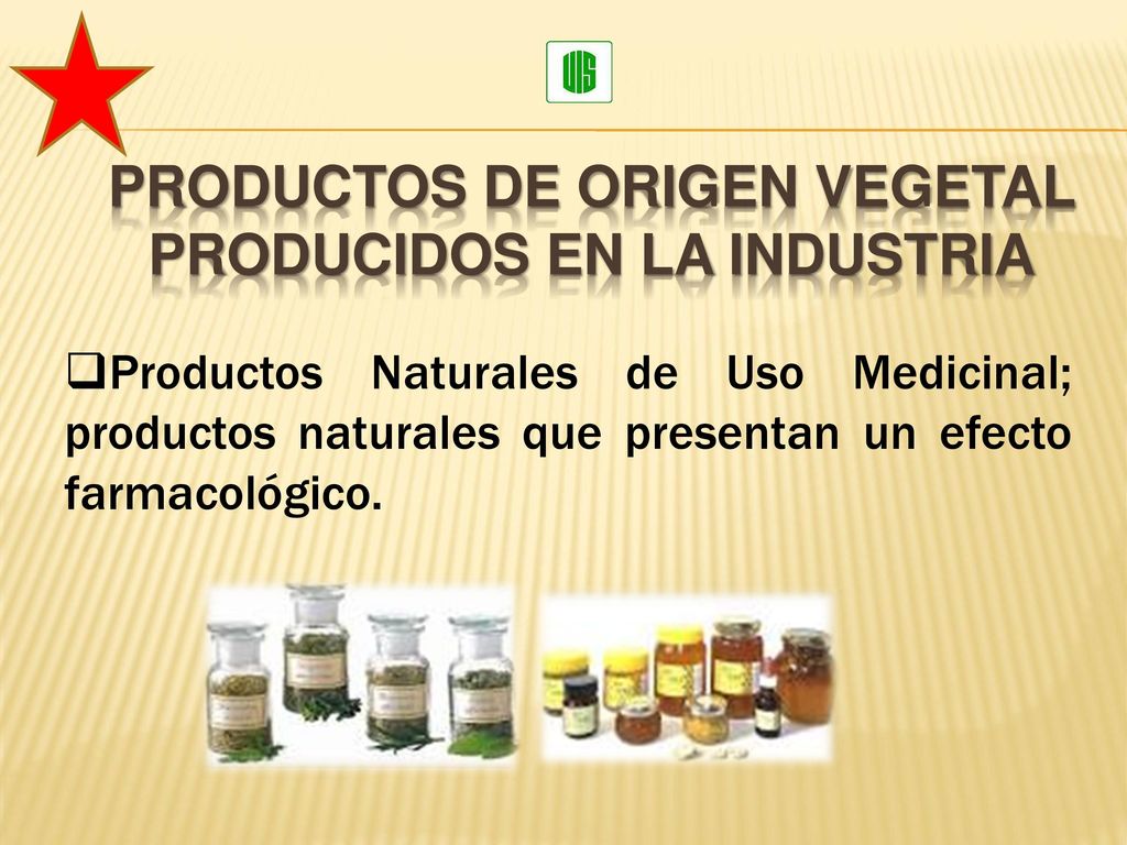 Productos de origen vegetal producidos en la industria