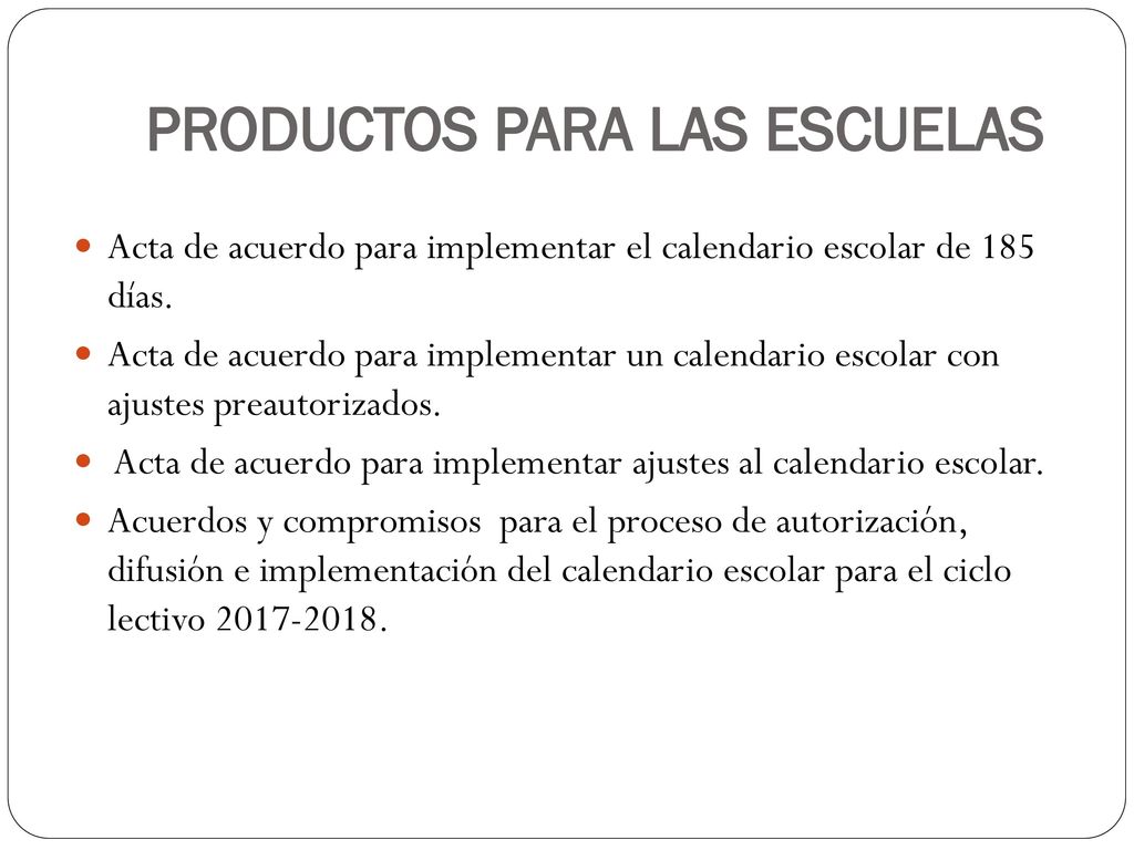PRODUCTOS PARA LAS ESCUELAS