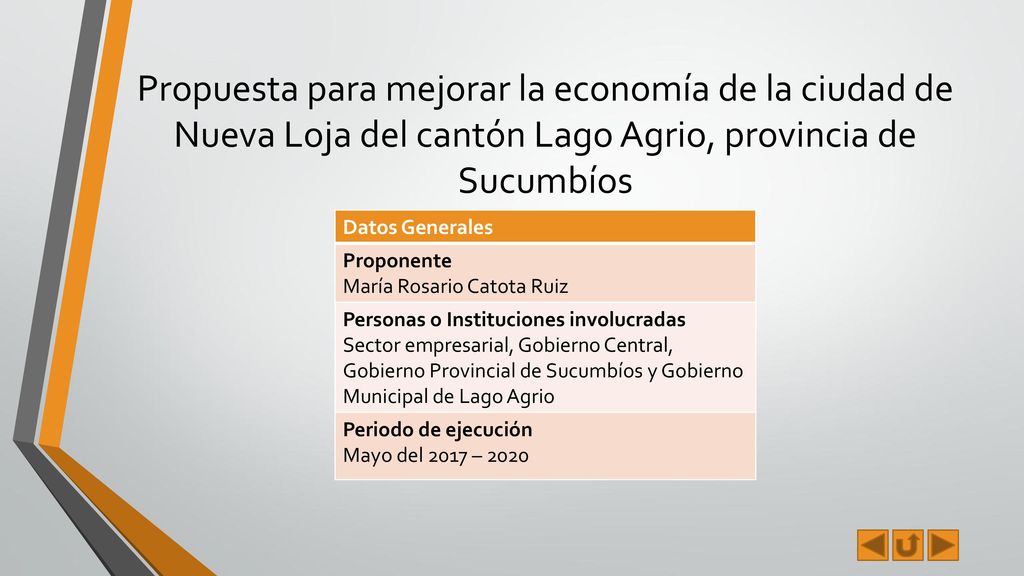 Propuesta para mejorar la economía de la ciudad de Nueva Loja del cantón Lago Agrio, provincia de Sucumbíos