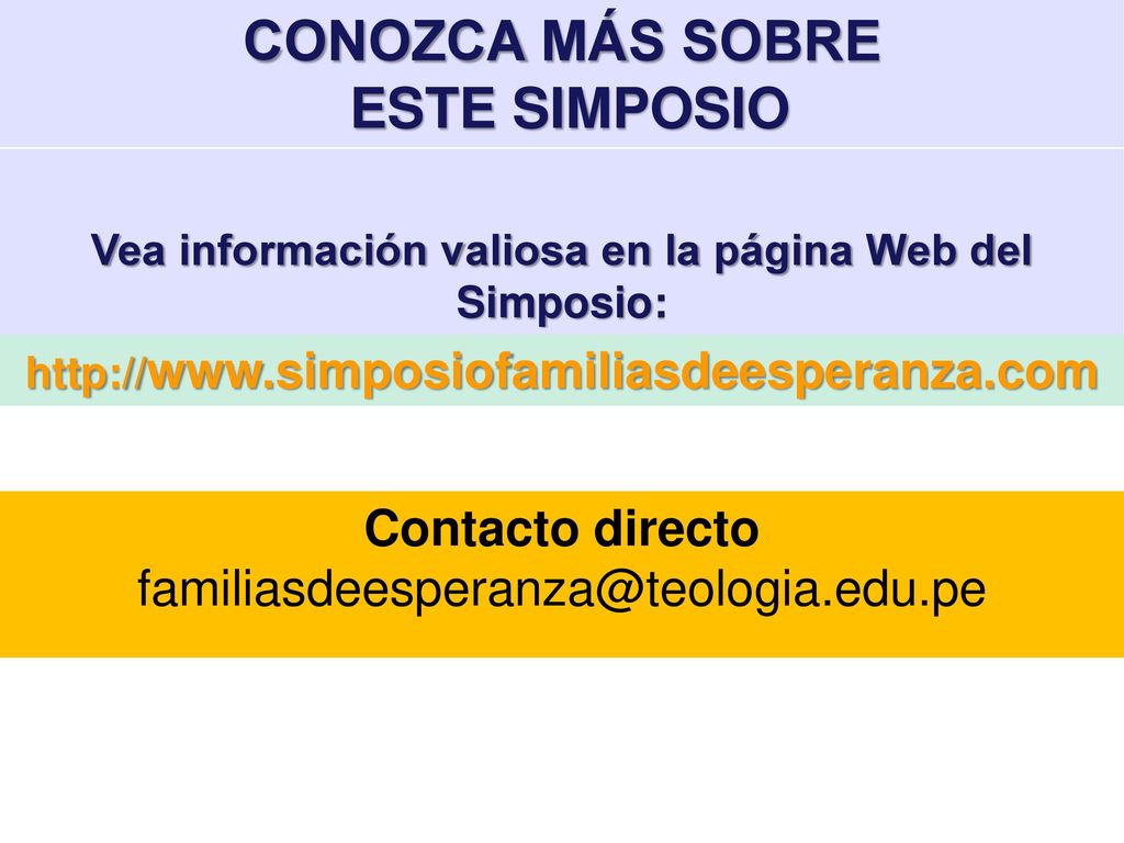 Vea información valiosa en la página Web del Simposio: