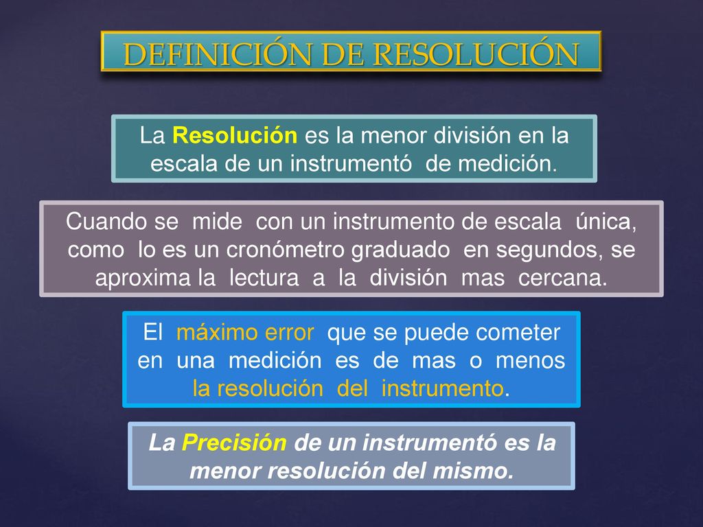 La Precisión de un instrumentó es la menor resolución del mismo.