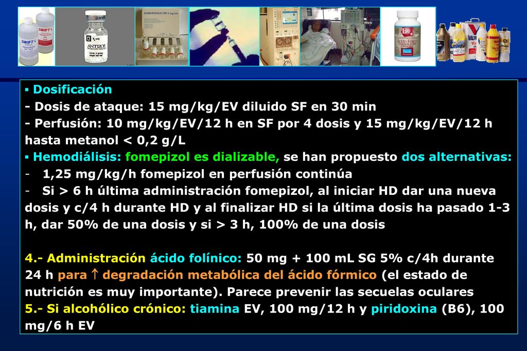 ▪ Dosificación - Dosis de ataque: 15 mg/kg/EV diluido SF en 30 min. - Perfusión: 10 mg/kg/EV/12 h en SF por 4 dosis y 15 mg/kg/EV/12 h.