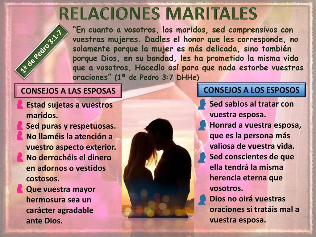 RELACIONES MARITALES CONSEJOS A LAS ESPOSAS CONSEJOS A LOS ESPOSOS