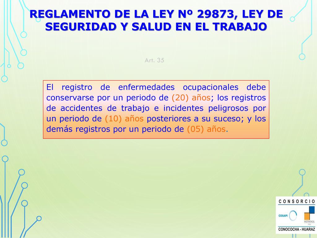 REGLAMENTO DE LA LEY Nº 29873, LEY DE SEGURIDAD Y SALUD EN EL TRABAJO
