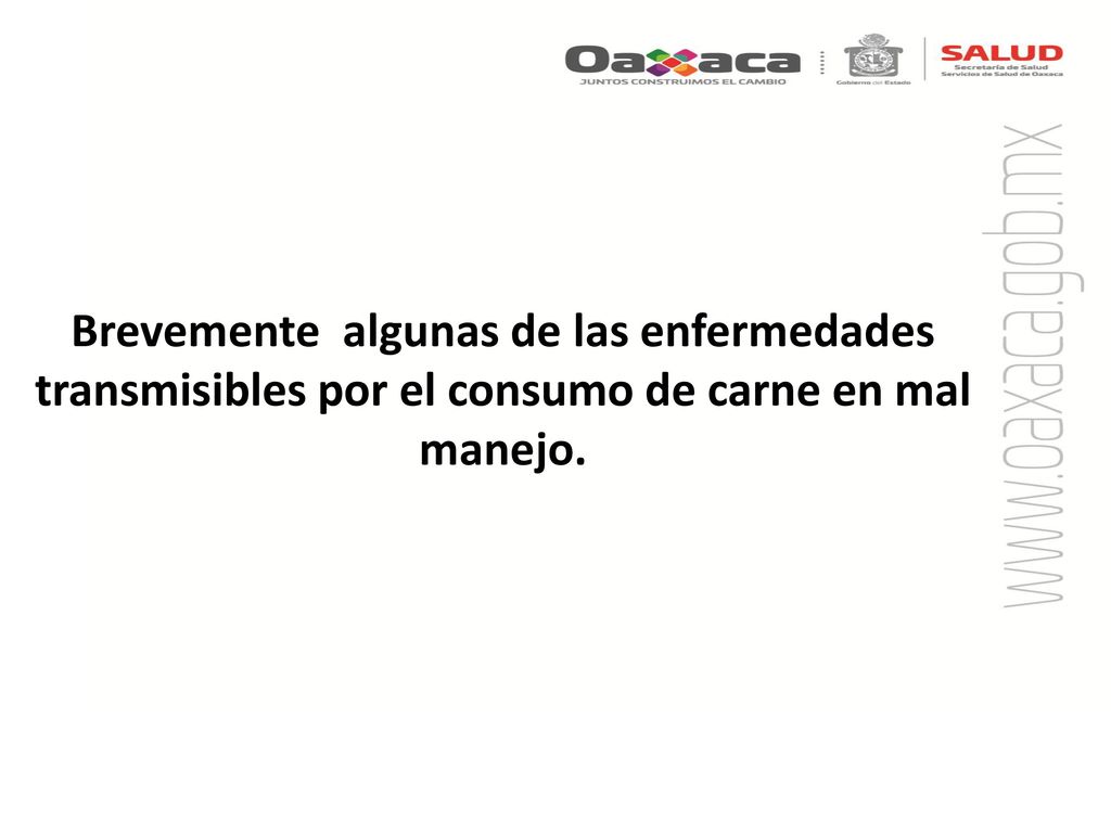 Brevemente algunas de las enfermedades transmisibles por el consumo de carne en mal manejo.