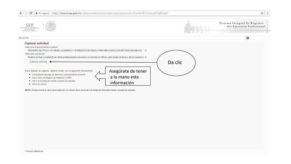 Da clic Asegúrate de tener a la mano esta información