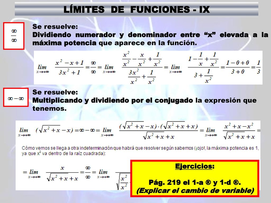 LÍMITES DE FUNCIONES - IX (Explicar el cambio de variable)