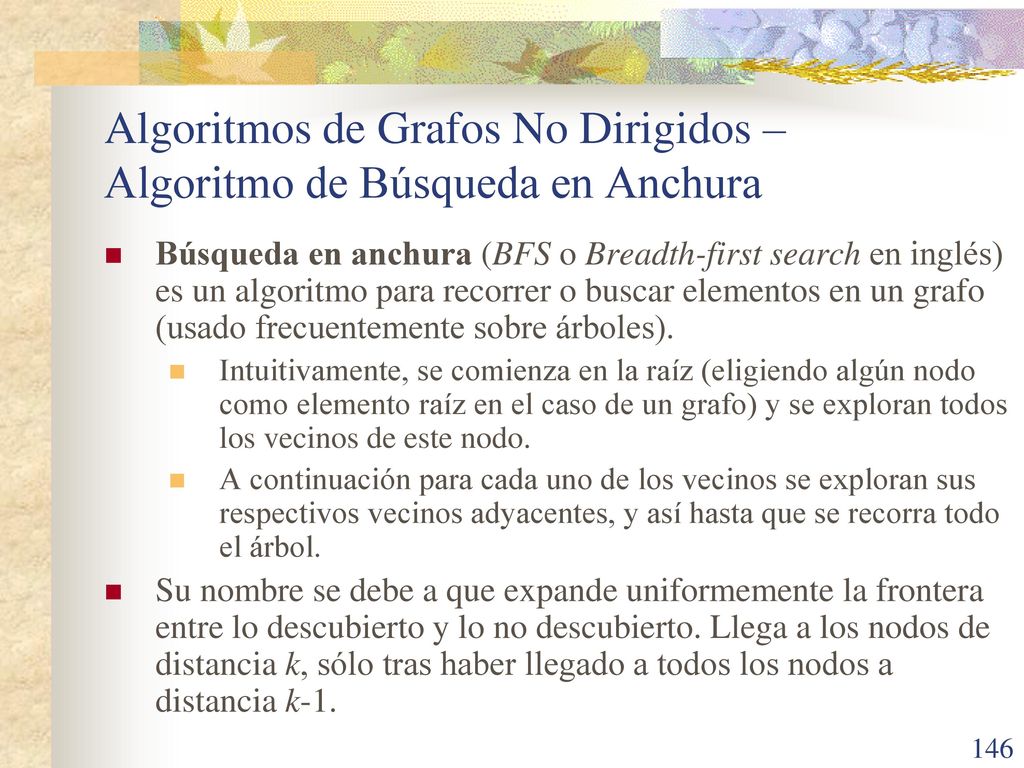 Algoritmos de Grafos No Dirigidos – Algoritmo de Búsqueda en Anchura