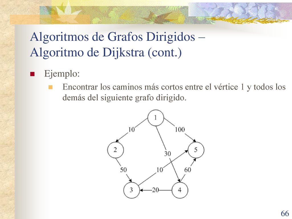 Algoritmos de Grafos Dirigidos – Algoritmo de Dijkstra (cont.)