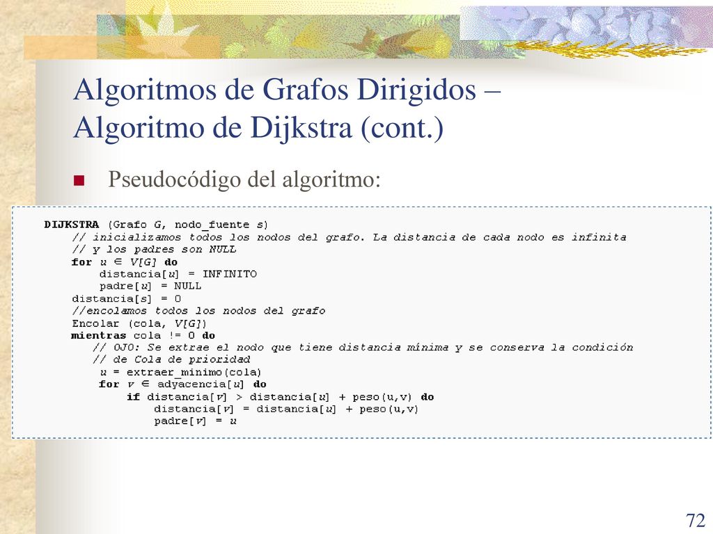 Algoritmos de Grafos Dirigidos – Algoritmo de Dijkstra (cont.)