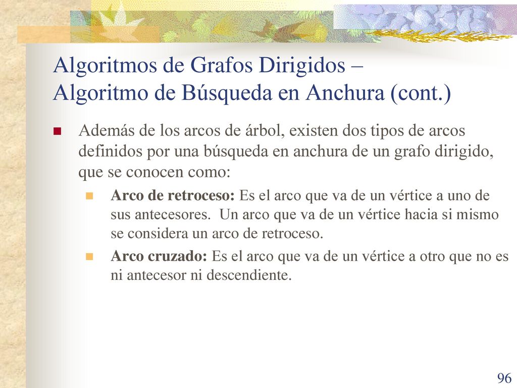Algoritmos de Grafos Dirigidos – Algoritmo de Búsqueda en Anchura (cont.)