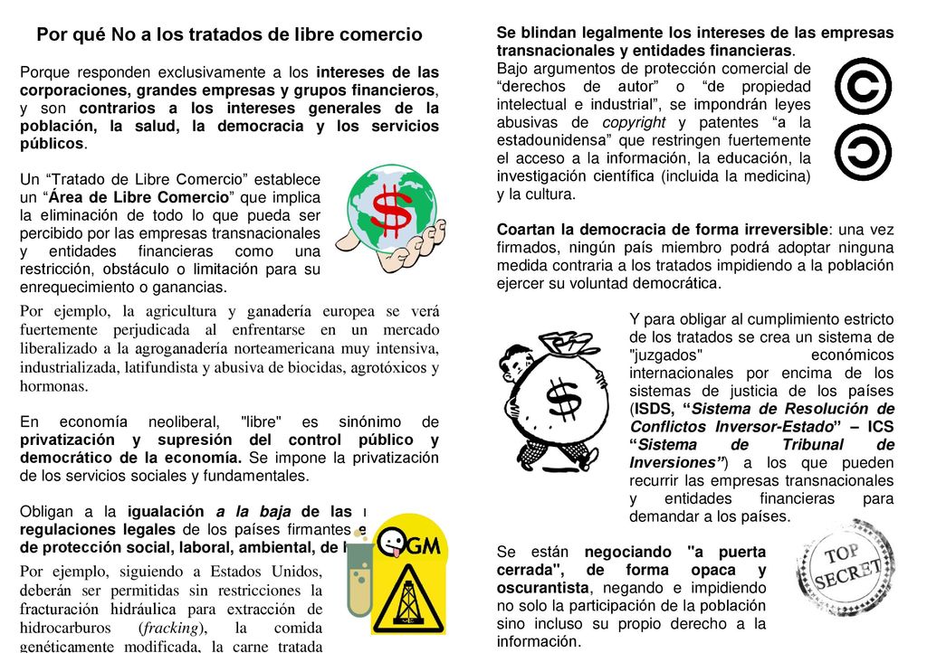 Por qué No a los tratados de libre comercio