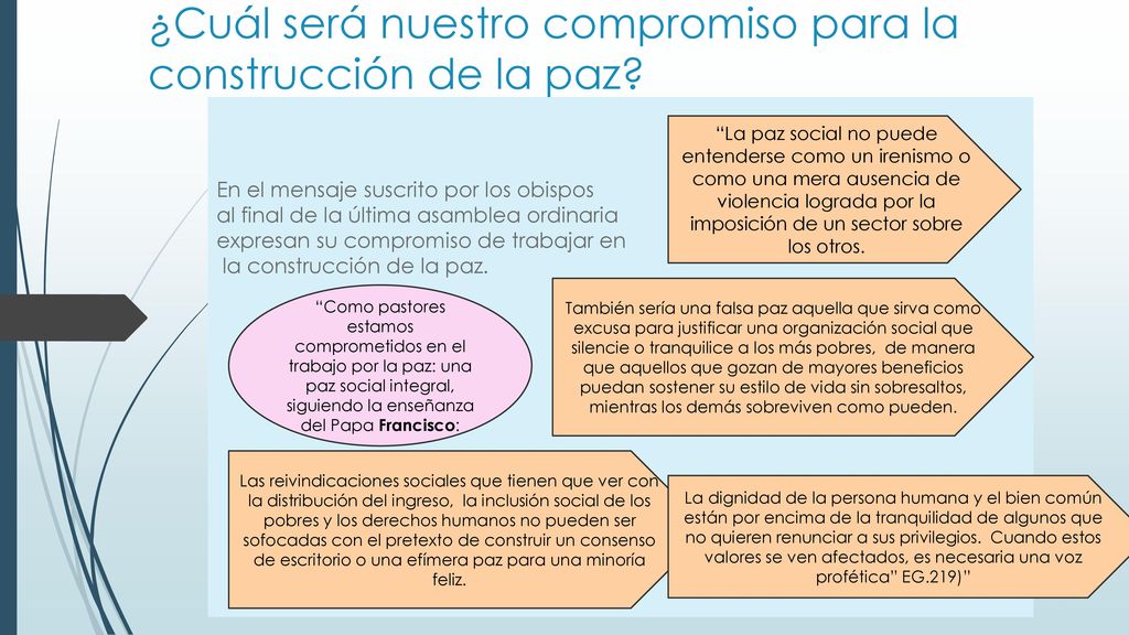 ¿Cuál será nuestro compromiso para la construcción de la paz