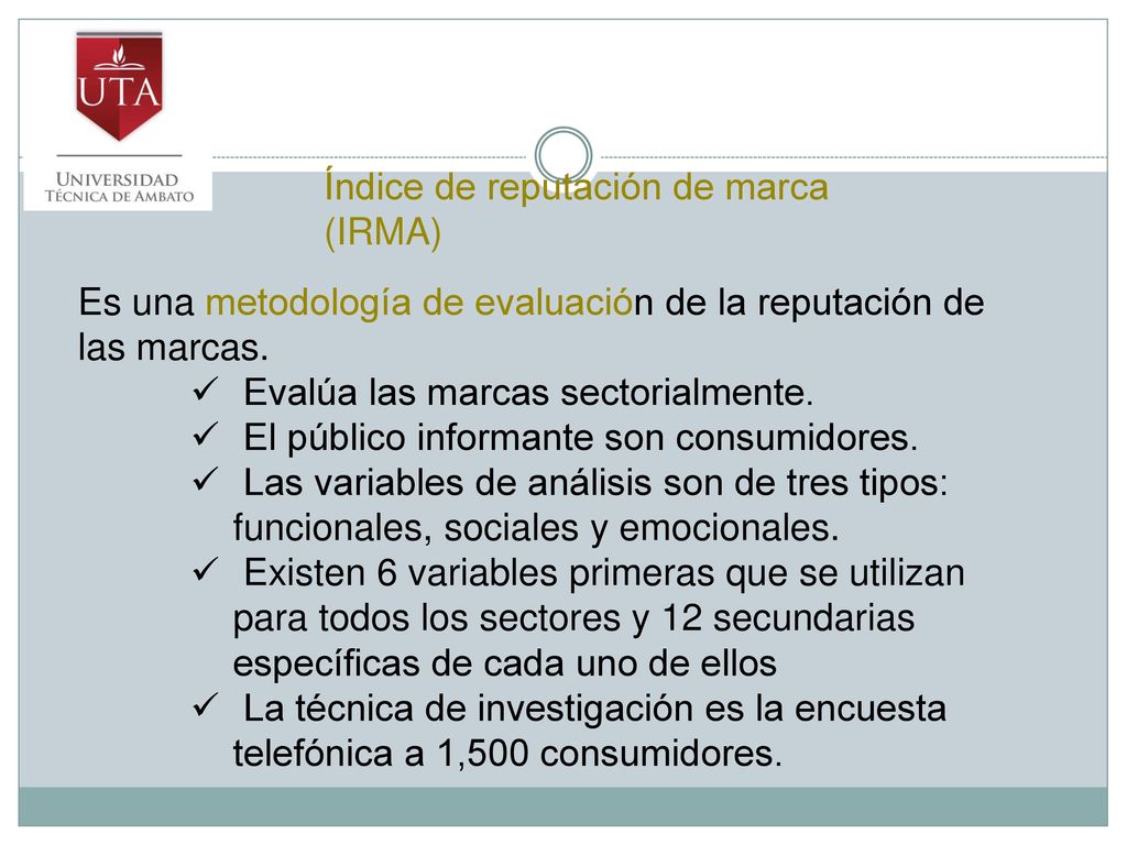 Índice de reputación de marca (IRMA)