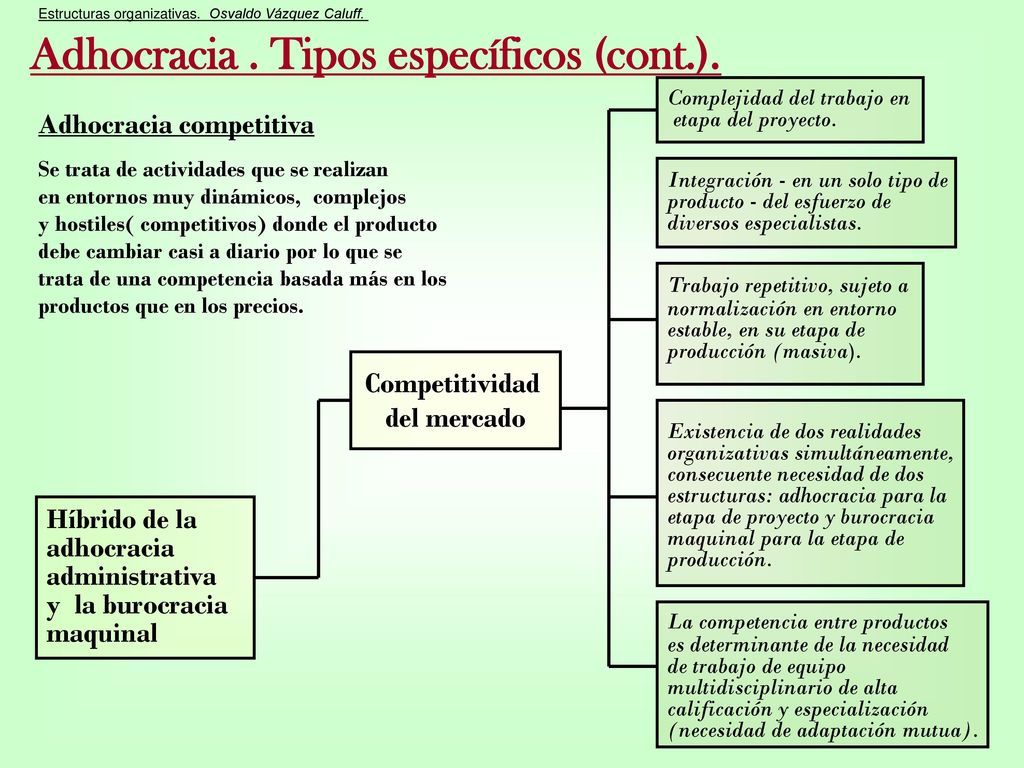 Adhocracia . Tipos específicos (cont.).