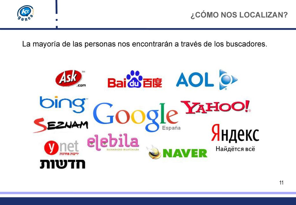 La mayoría de las personas nos encontrarán a través de los buscadores.