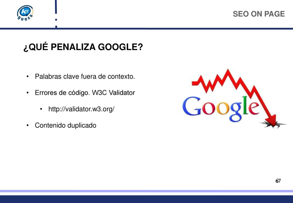 ¿QUÉ PENALIZA GOOGLE SEO ON PAGE Palabras clave fuera de contexto.