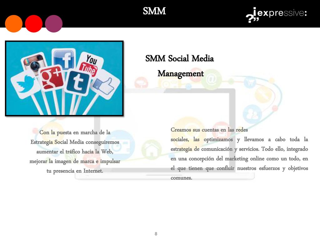 SMM SMM Social Media Management Creamos sus cuentas en las redes