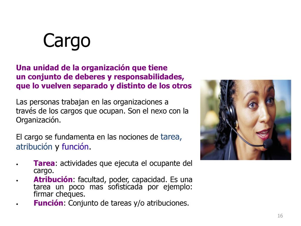 Cargo Cargo. CARGO. Las personas trabajan en las organizaciones a través de los cargos que ocupan.
