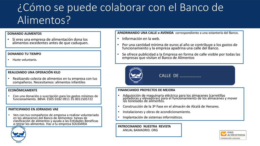 ¿Cómo se puede colaborar con el Banco de Alimentos