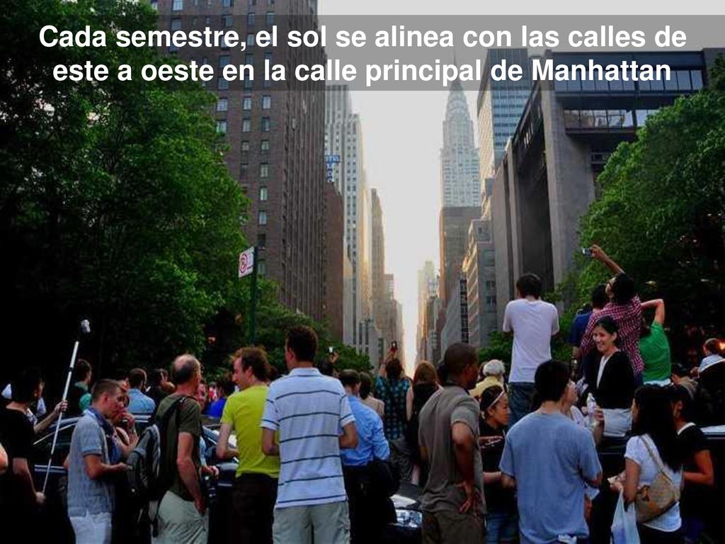 Cada semestre, el sol se alinea con las calles de este a oeste en la calle principal de Manhattan