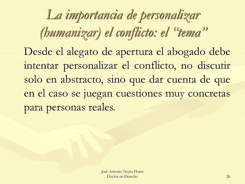 La importancia de personalizar (humanizar) el conflicto: el tema