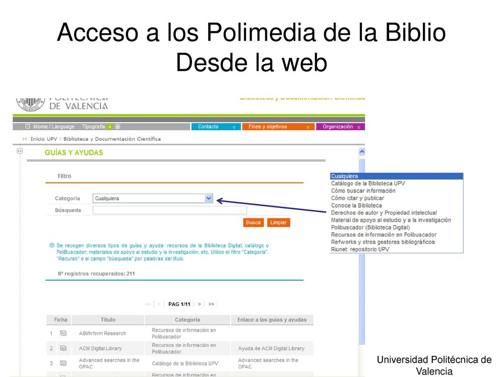 Acceso a los Polimedia de la Biblio Desde la web