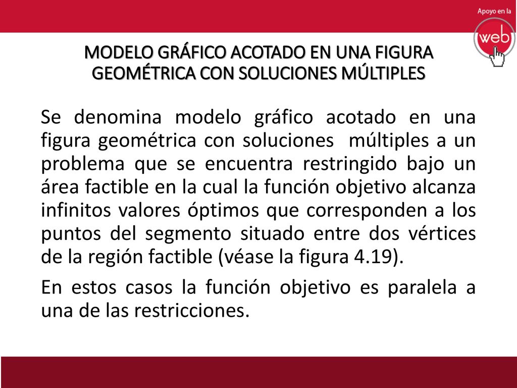 MODELO GRÁFICO ACOTADO EN UNA FIGURA GEOMÉTRICA CON SOLUCIONES MÚLTIPLES