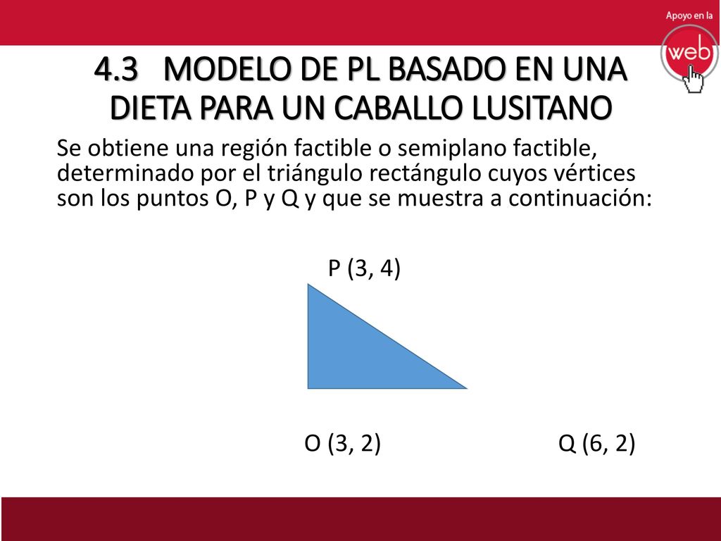 4.3 MODELO DE PL BASADO EN UNA DIETA PARA UN CABALLO LUSITANO