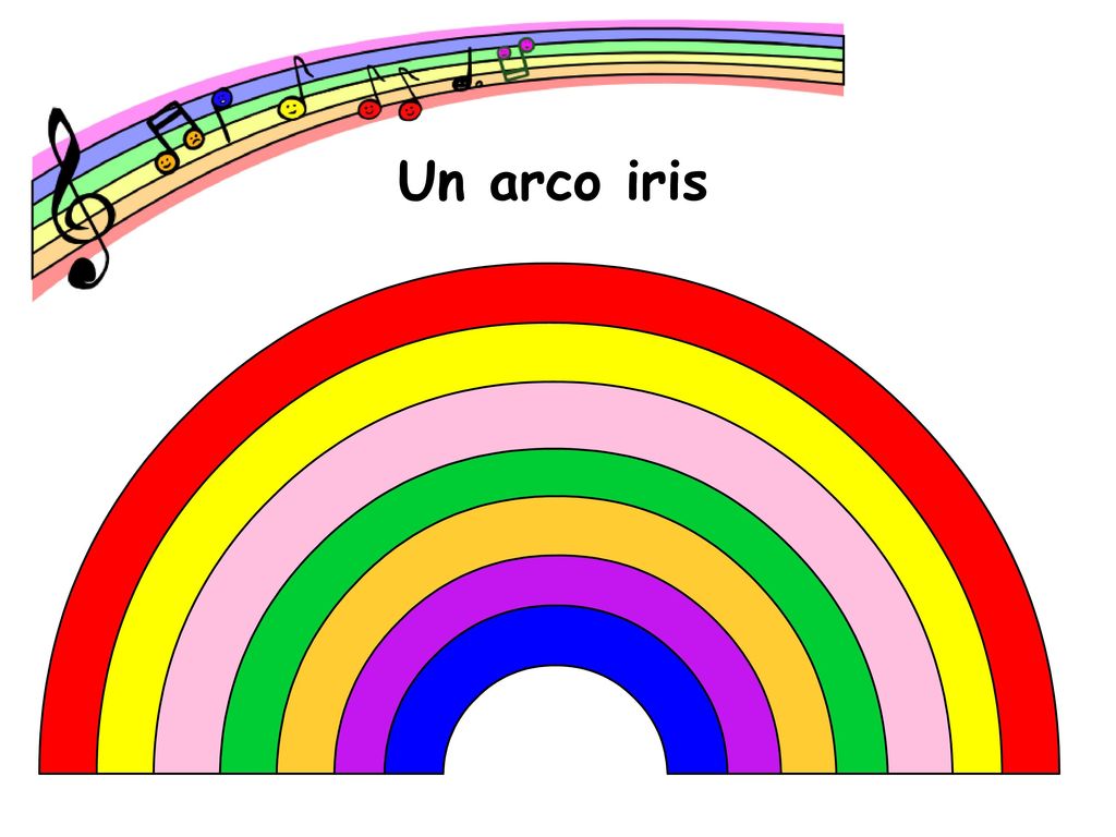 Un arco iris The Spanish version of the rainbow song, sung to the same tune.