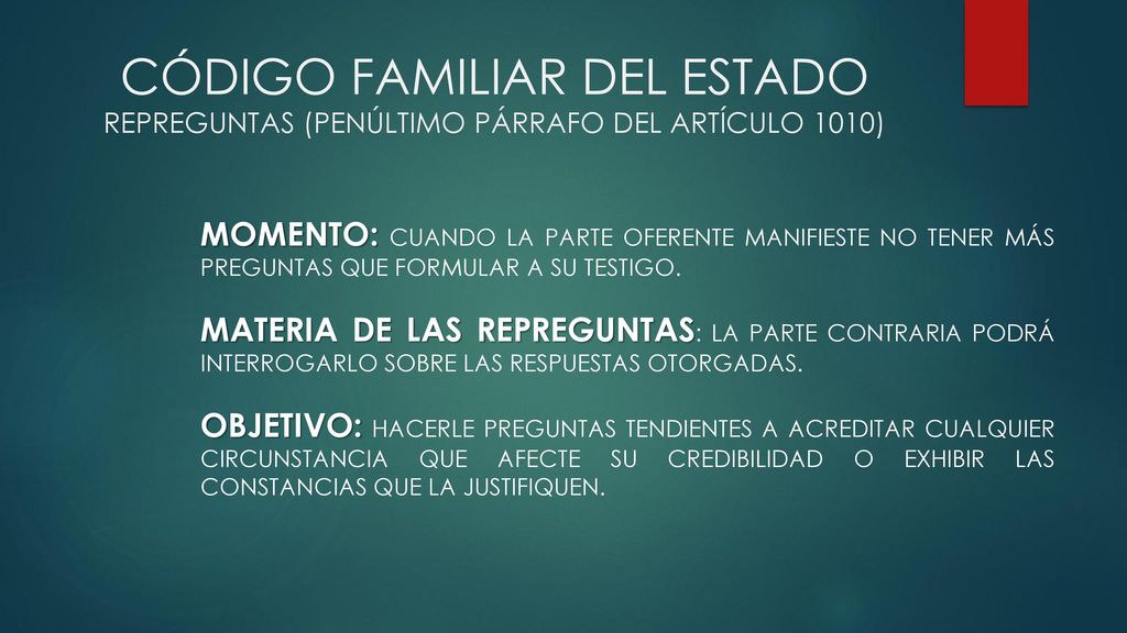 CÓDIGO FAMILIAR DEL ESTADO REPREGUNTAS (PENÚLTIMO PÁRRAFO DEL ARTÍCULO 1010)